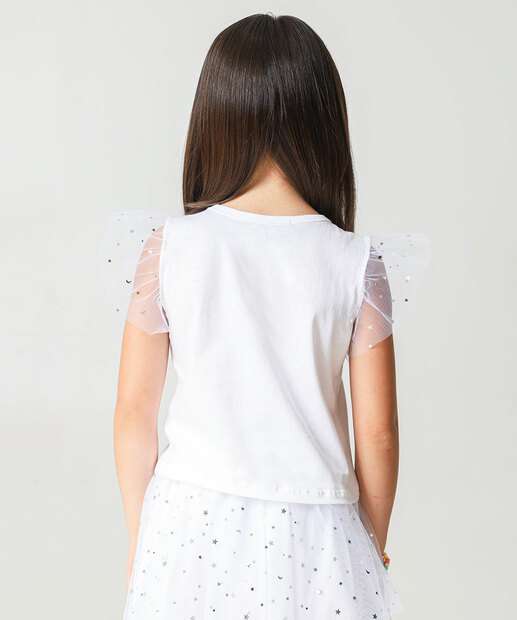 Conjunto Infantil Tule Estrelas Marisa Tam 4 a 10 Prata