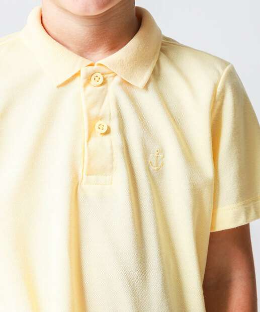 Polo Infantil Manga Curta MR Tam 4 a 10 Amarelo