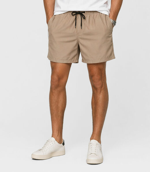 Bermuda Masculina Em Sarja Rota Da Onda Bege