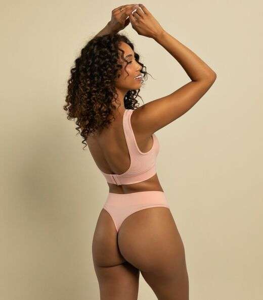 Calcinha Fio Cós Largo Sem Costura Basic Pro Rosa