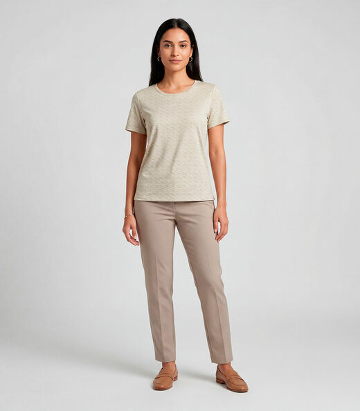 Image_Blusa Feminina Básica Manga Curta Infinita Cor Bege