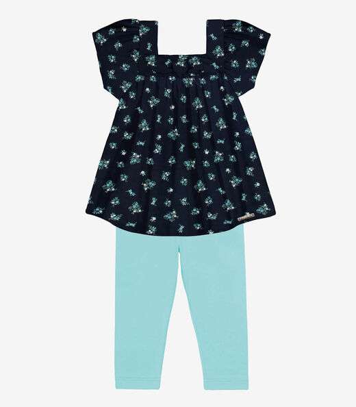 Conjunto Infantil Bata Com Legging Trick Nick Azul