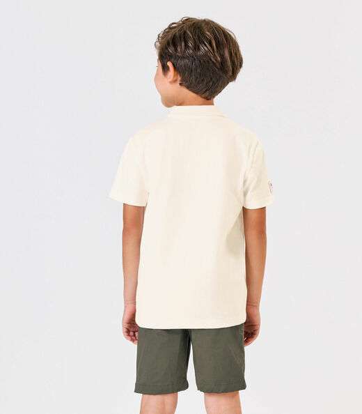 Polo Infantil Cotton Leve Rovi Kids Bege