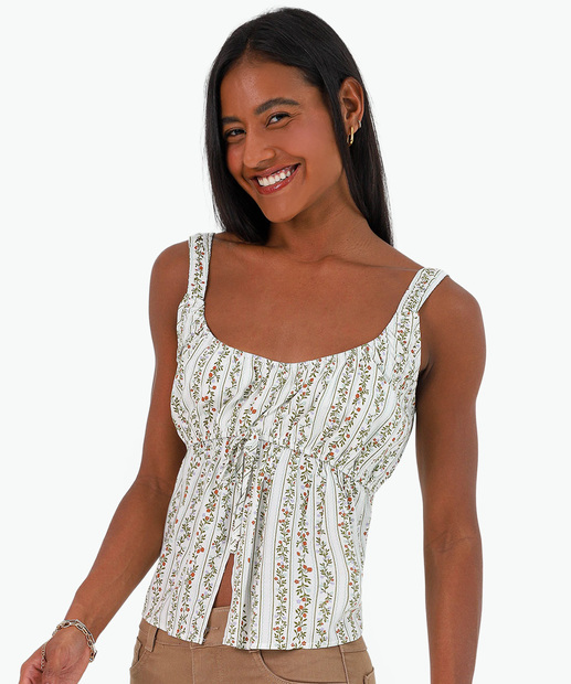Image_Blusa Feminina Alças Finas Floral Marisa Off White