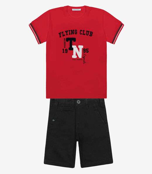 Image_Conjunto Infantil Camiseta Com Bermuda Trick Nick Vermelho