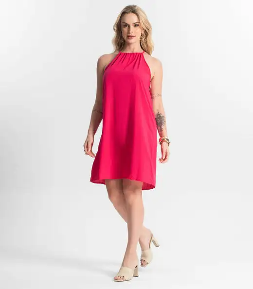 Vestido Feminino Tecido Viscose Select Rosa