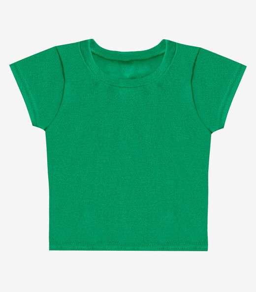 Blusa Básica Infantil Manga Curta Lisa Soletex Verde