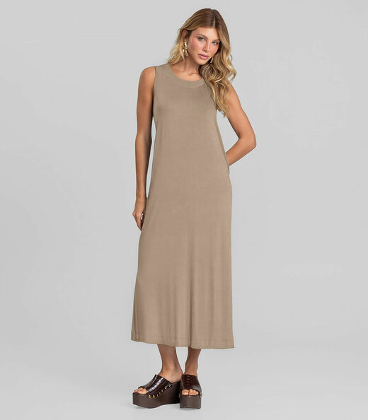 Image_Vestido Midi Feminino em Malha Visco Dianna Marrom