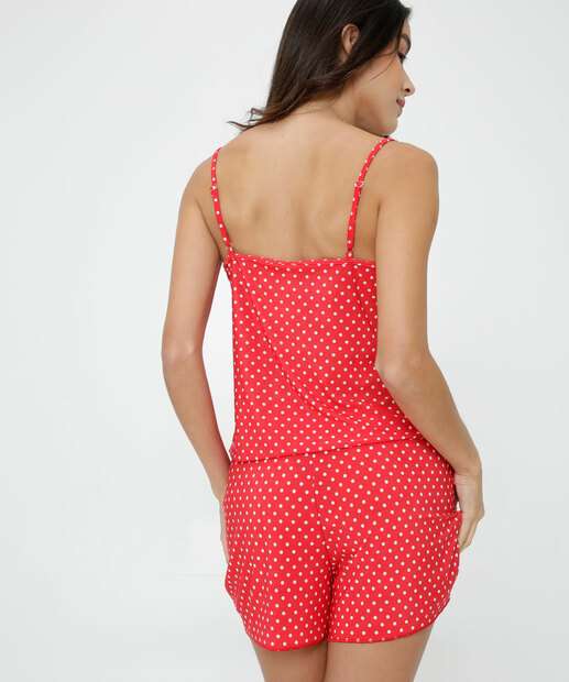 Pijama Feminino Estampa Poá Alças Finas Marisa
