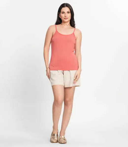 Blusa Feminina de Alças Básica Rovitex Laranja