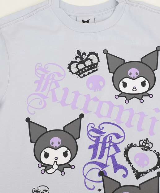 Camiseta Juvenil Hello Kitty Tam 10 a 16 Cinza