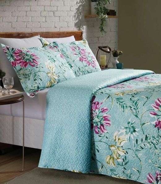 Jogo De Cobre Leito Casal 3 Peças Lar E Lazer Azul