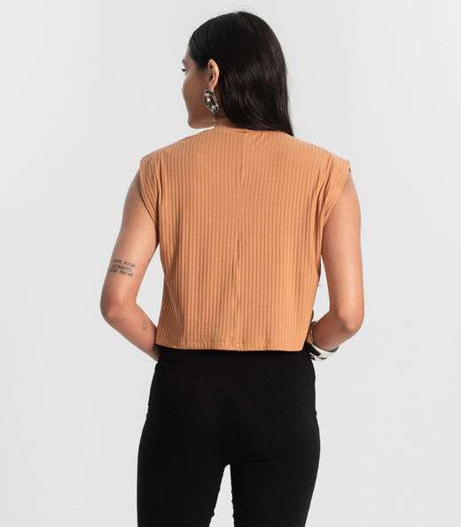 Blusa Feminina Canelada Rovitex Marrom