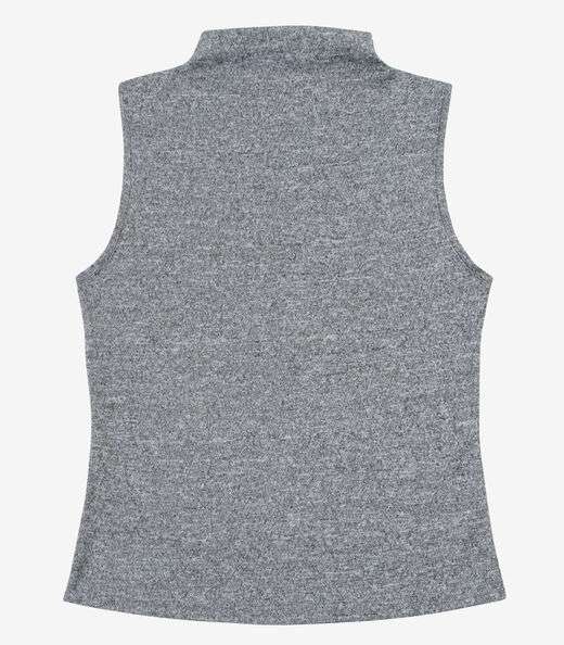 Regata Feminina com Gola Infinita Cor Cinza