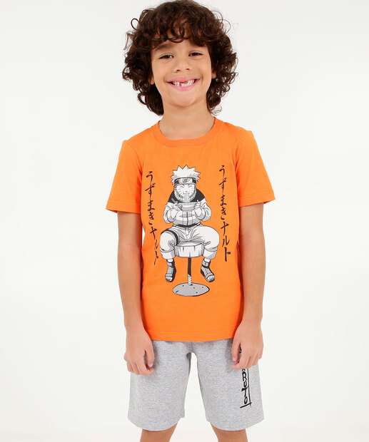 Conjunto Infantil Estampa Frontal Naruto Tam 4 a 10