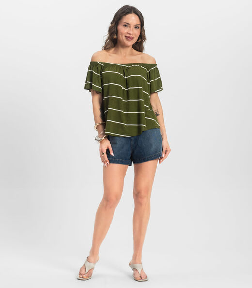 Blusa Feminina Ciganinha Infinita Cor Verde