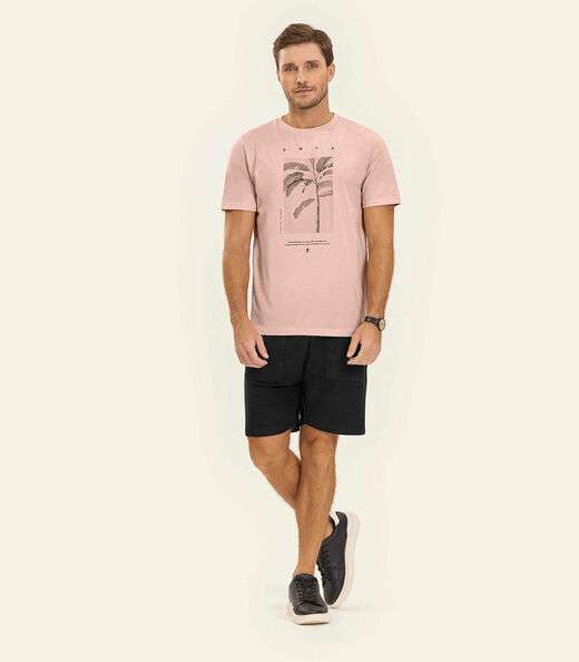 Camiseta Meia Malha Masculina Diametro Rosa
