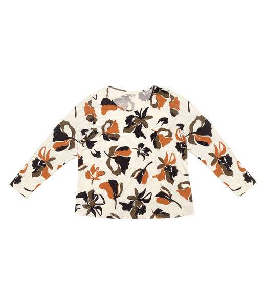 Blusa Plus Size Estampada Em Viscose Secret Glam Bege