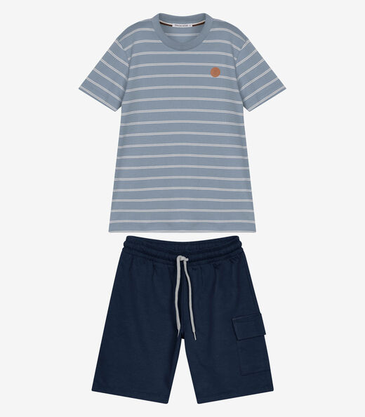 Image_Conjunto Infantil Camiseta Com Bermuda Trick Nick Azul