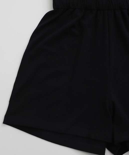 Macaquinho Juvenil Estampa Frontal Marisa Tam 10 a 16 Preto