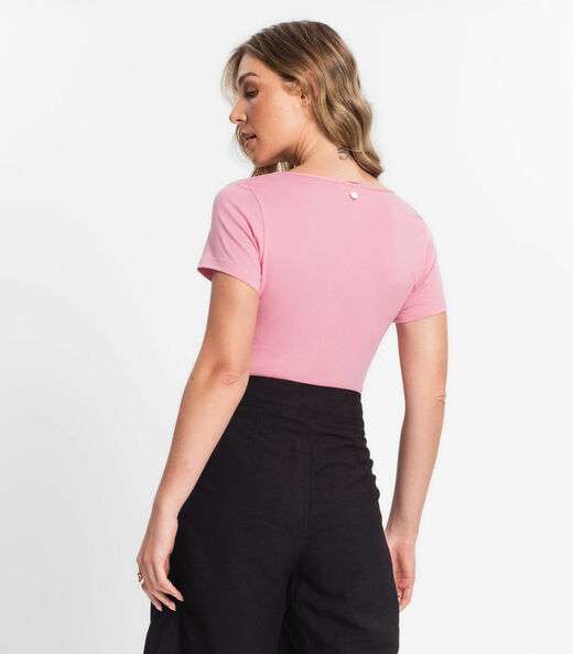 Blusa Feminina Decote Quadrado Endless Rosa