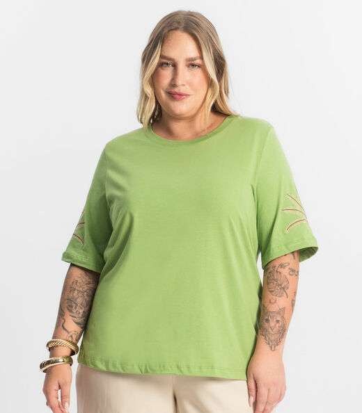 Blusa Feminina Manga Curta Secret Glam Verde
