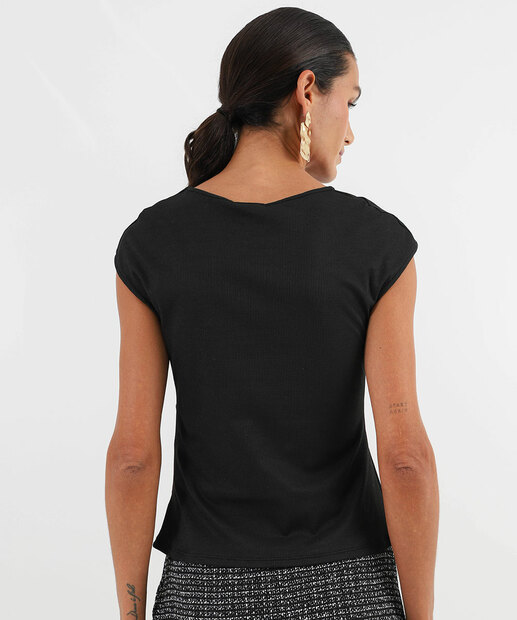 Blusa Feminina Muscle Tee Canelada Marisa Preto