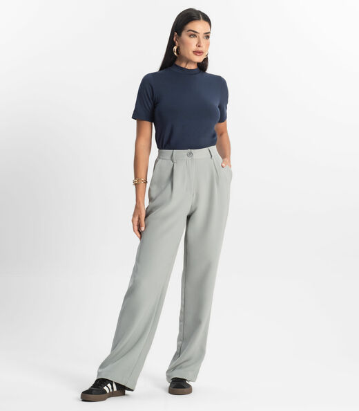 Blusa Feminina Básica em Malha Visco Rovitex Azul