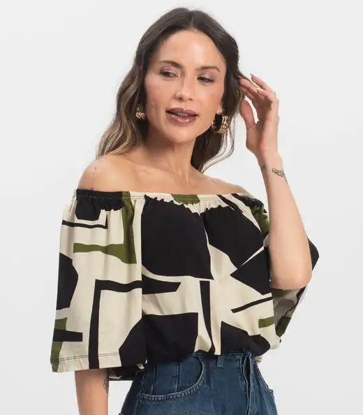 Blusa Feminina Ciganinha Infinita Cor Preto