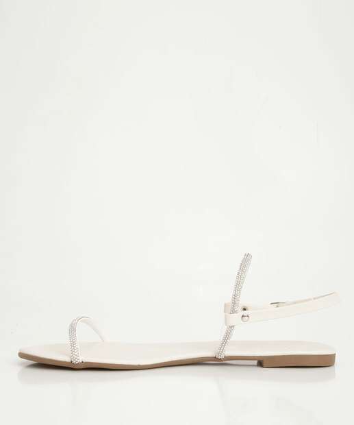 Sandália Feminina Rasteira Strass 127483