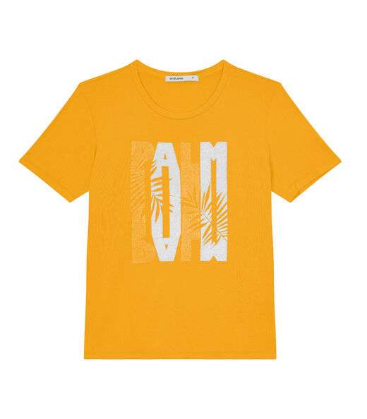 T-shirt Viscotorcion Feminina Estampada Endless Amarelo