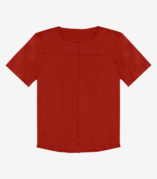 Blusa Feminina Com Recortes Frontais Infinita Cor Laranja