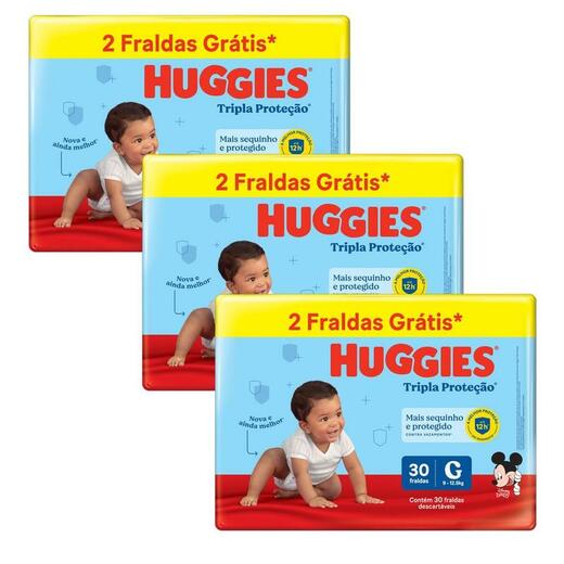 Image_Kit 2 Fraldas Huggies Tripla Proteção Meguinha (G) 30 Unidades cada
