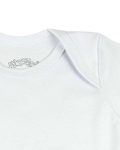 Kit 3 Body Bebê Cotton Básico Meia Manga - Branco