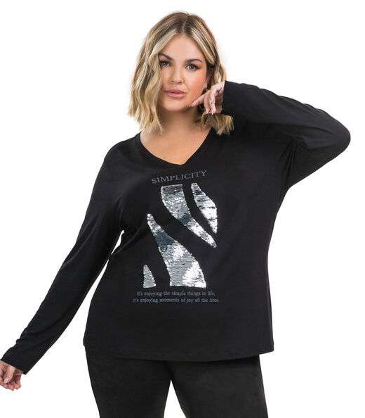 Image_Blusa Manga Longa Viscotorcion Secret Glam Preto