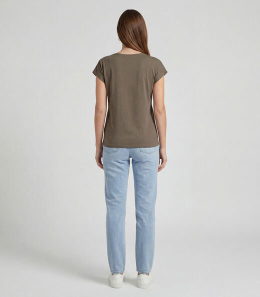 Blusa Feminina Manga Curta Estampada Infinita Cor Verde