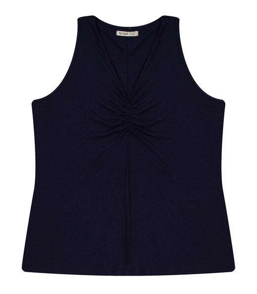 Blusa Feminina Plus Size Canelada Secret Glam Azul