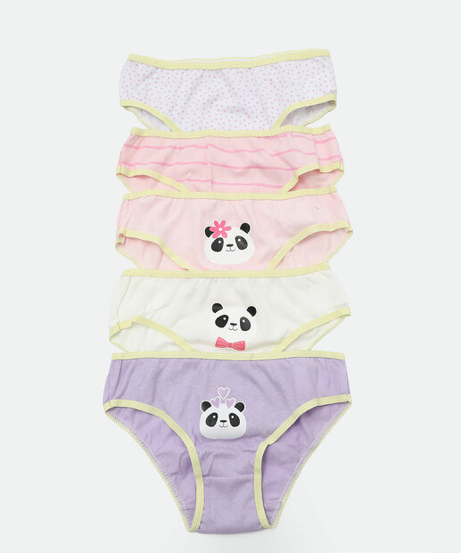 Image_Kit 5 Calcinhas Infantil Panda Marisa Tam 2 a 12 Rosa
