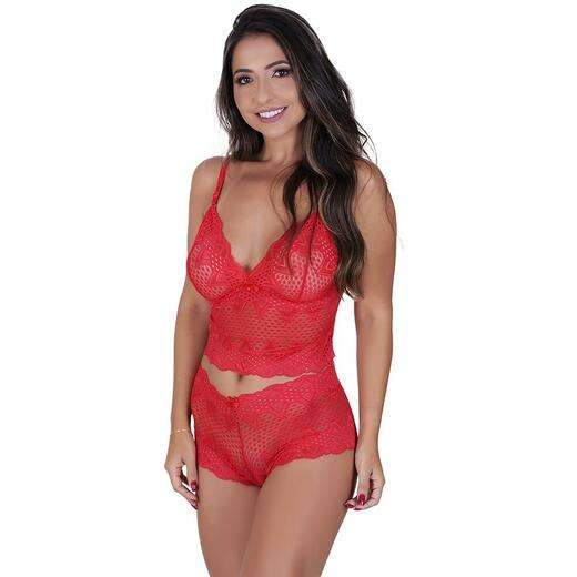 Conjunto Renda Special  Concept Lingerie Vermelho