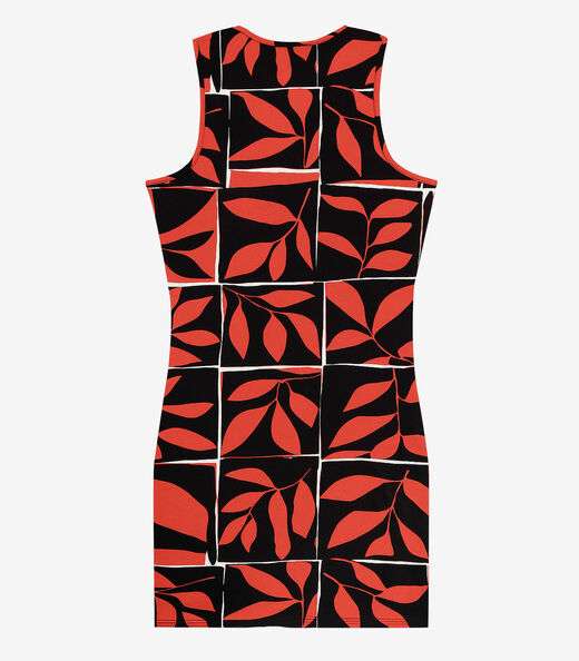 Vestido Plus Size Estampado Infinita Cor Laranja