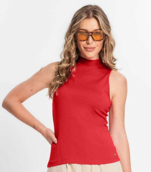 Regata Feminina Gola Alta Endless Vermelho