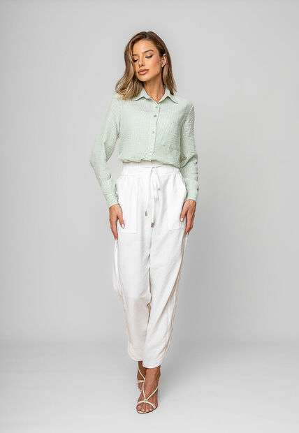 Camisão Listrado Alfaiataria Verde Salvatore