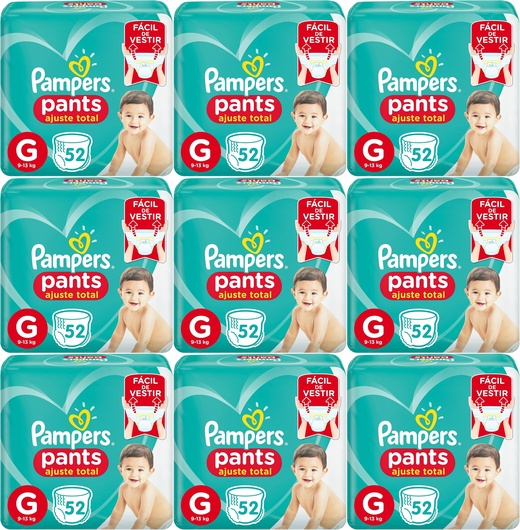 Image_Kit 9 Fraldas Pampers Pants G c/ 52 Unidades cada