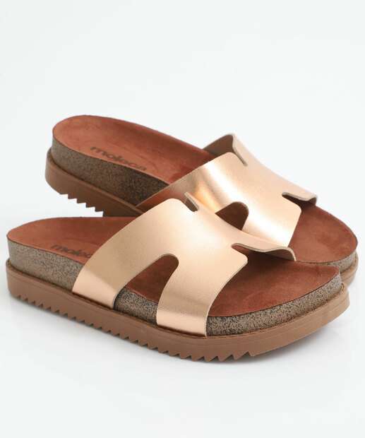 Rasteirinha Feminina Birken Metalizada Moleca Rosê