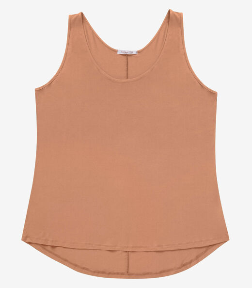 Regata Feminina Plus Size Secret Glam Marrom