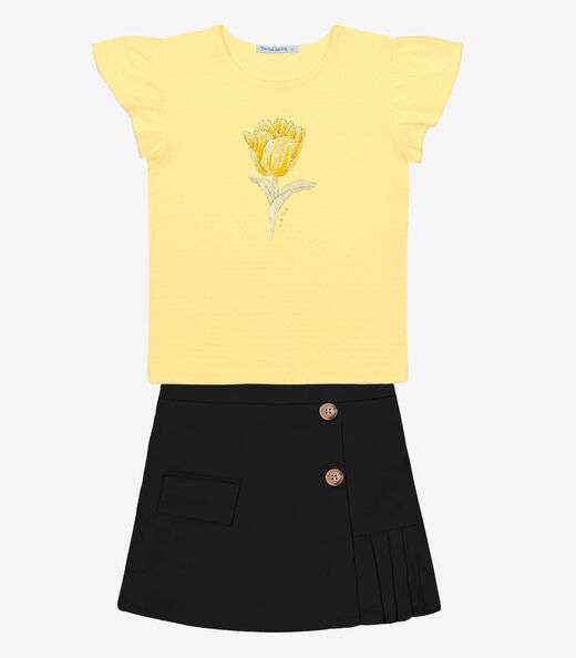 Image_Conjunto Blusa Com Shorts Saia Trick Nick Amarelo