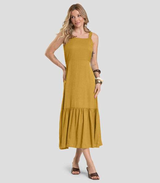 Image_Vestido Midi em Viscose Rajada Dianna Amarelo