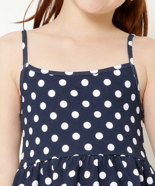 Vestido Infantil Estampa Poá Alças Finas Tam 4 a 10