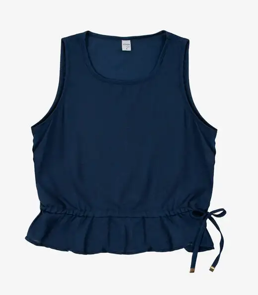 Regata Feminina em Crepe Infinita Cor Azul