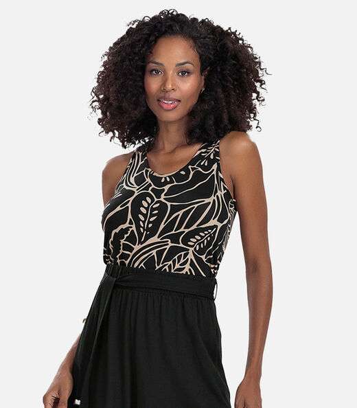 Regata Feminina Estampada Rovitex Preto